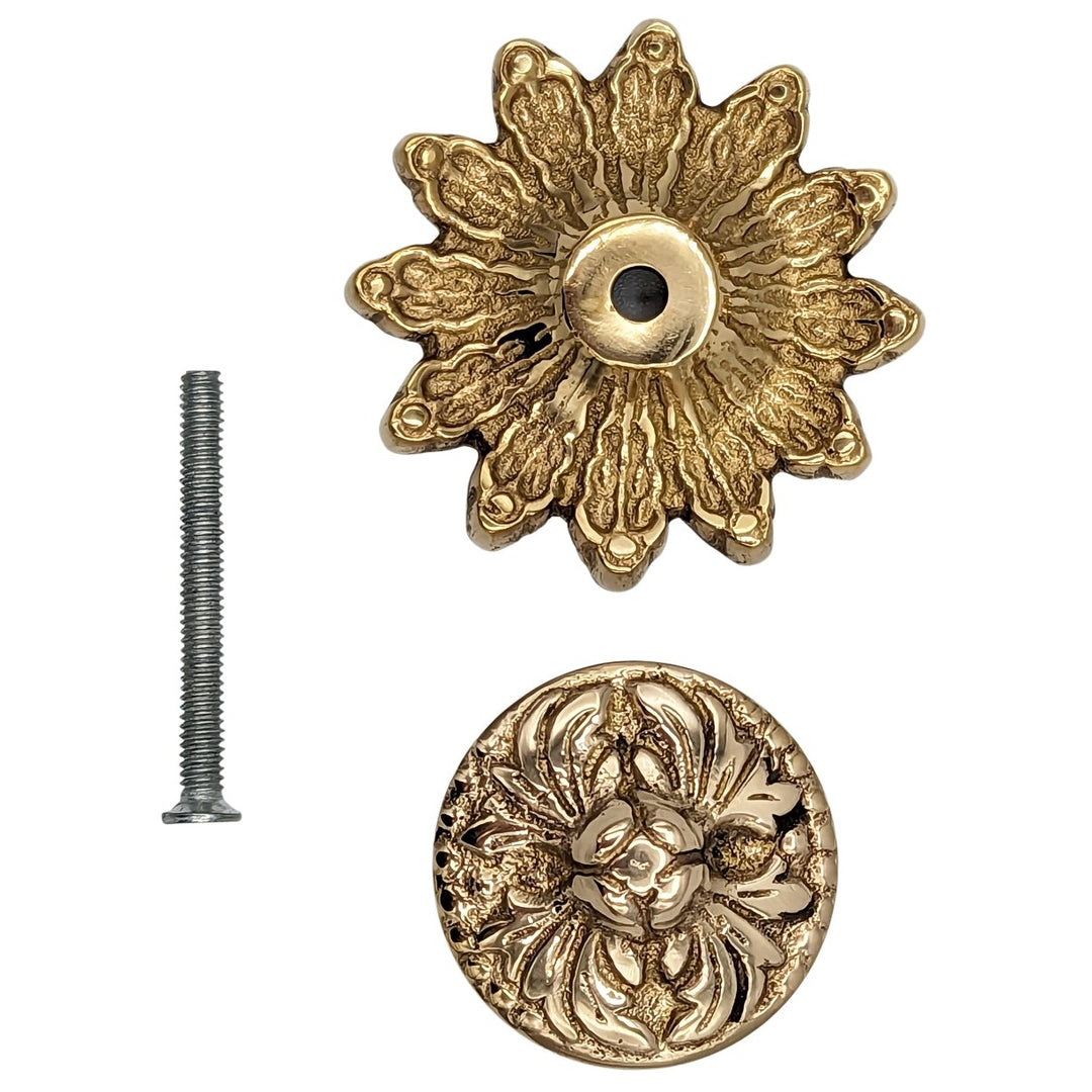 2 Inch Rococo Cabinet & Furniture Knob with Backplate (Several Finishes Available)