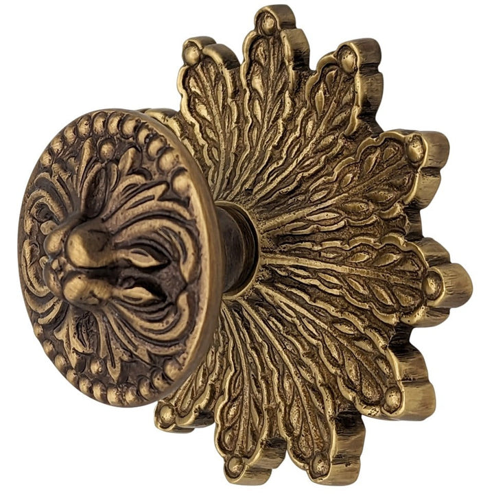 3 3/8 Inch Rococo Cabinet & Furniture Knob with Backplate (Several Finishes Available) COPPER MOUNTAIN HARDWARE
