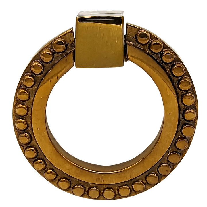 2 Inch Solid Brass Beaded Drawer Ring Pull COPPER MOUNTAIN HARDWARE