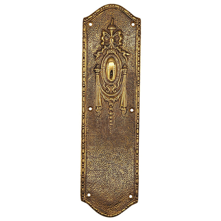 COPPER MOUNTAIN HARDWARE 11 Inch Ribbon & Bow Solid Brass Push Plate in Several Finishes
