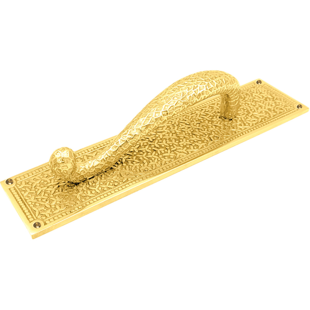 12 Inch Solid Brass Rice Pattern Door Pull and Push Plate (Several Finishes Available)