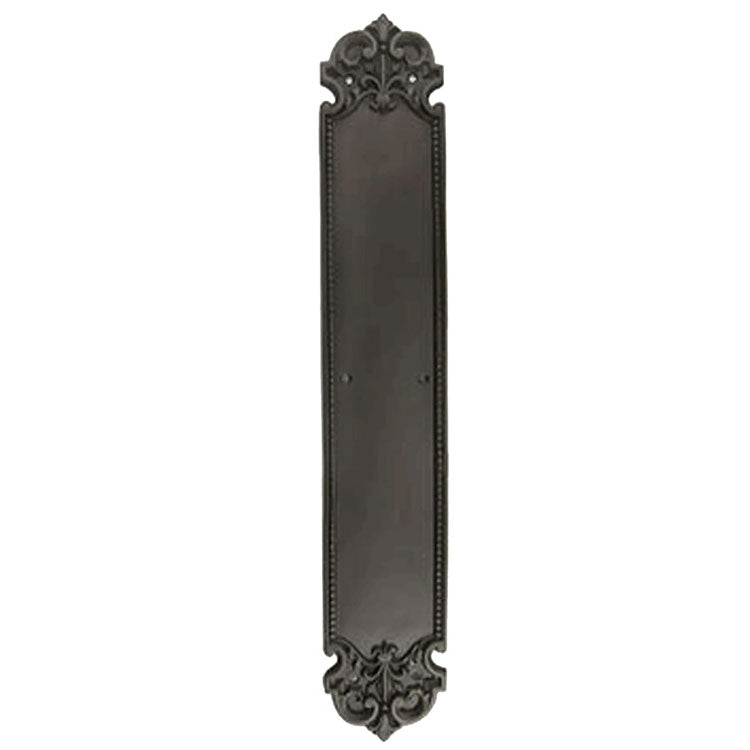 18 Inch Fleur De Lis Style Door Push Plate (Several Finishes Available) COPPER MOUNTAIN HARDWARE