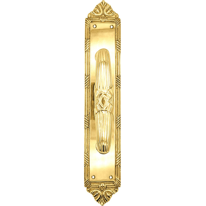 13 3/4 Inch Solid Brass Ribbon & Reed Door Pull (Several Finishes Available)
