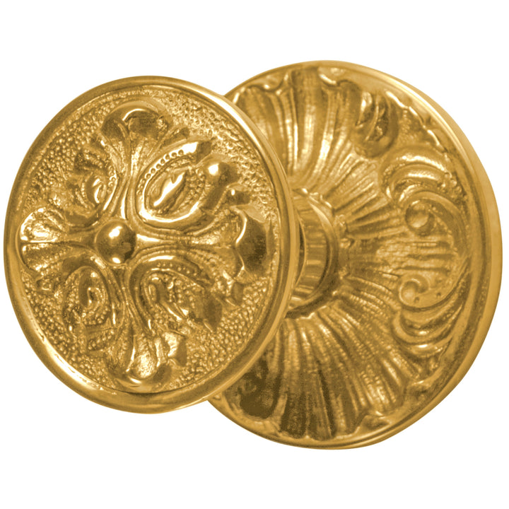 Romanesque Rosette Door Set with Romanesque Door Knobs (Several Finishes Available)