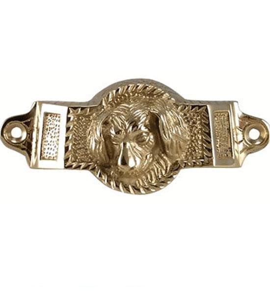 4 Inch Overall (3 1/2 Inch c-c) Solid Brass Golden Retriever Rectangular Cup Pull COPPER MOUNTAIN HARDWARE