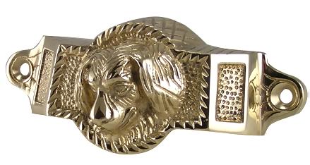 4 Inch Overall (3 1/2 Inch c-c) Solid Brass Golden Retriever Rectangular Cup Pull COPPER MOUNTAIN HARDWARE