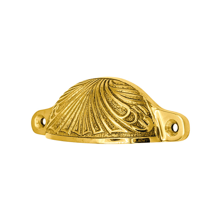 4 Inch Overall (3 2/5 Inch c-c) Solid Brass Art Deco Bin or Cup Pull