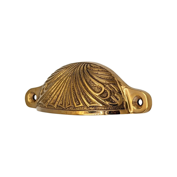 4 Inch Overall (3 2/5 Inch c-c) Solid Brass Art Deco Bin or Cup Pull COPPER MOUNTAIN HARDWARE