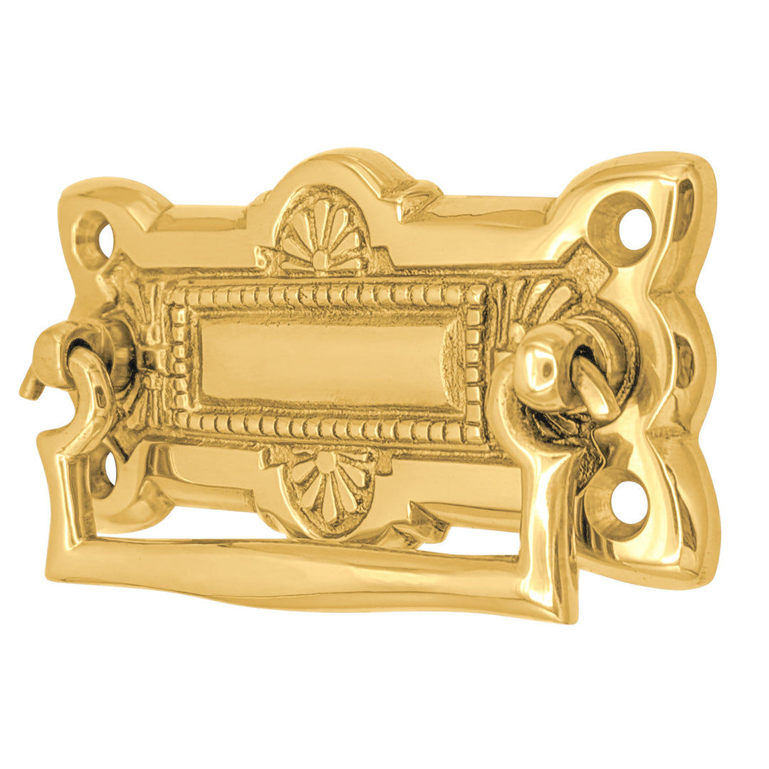 3 3/4 Inch (3 Inch c-c) Art Deco Solid Brass Drawer Pull