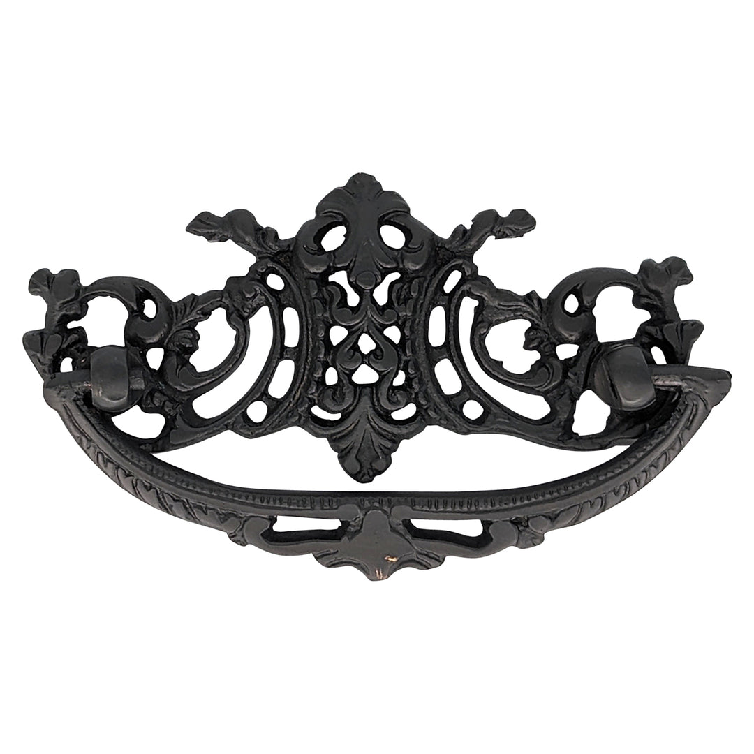 COPPER MOUNTAIN HARDWARE 4 Inch Solid Brass Ornate Baroque / Rococo Bail Pull (Oil Rubbed Bronze Finish)