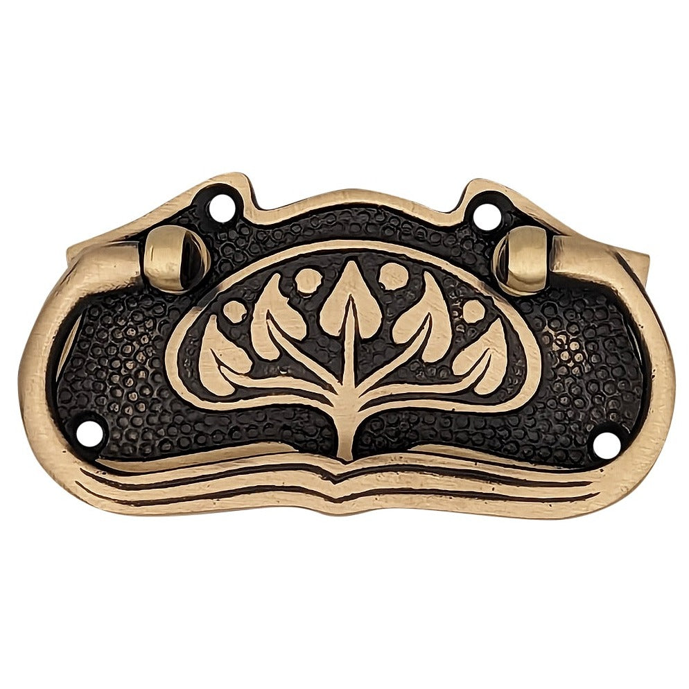 3 3/4 Inch Tree of Life Leaf Pattern Solid Brass Drawer Pull COPPER MOUNTAIN HARDWARE