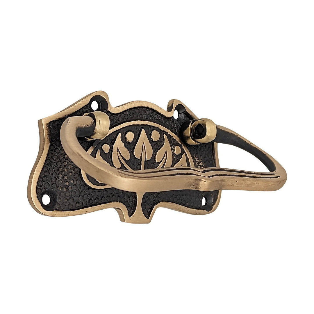 3 3/4 Inch Tree of Life Leaf Pattern Solid Brass Drawer Pull COPPER MOUNTAIN HARDWARE