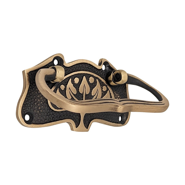 3 3/4 Inch Tree of Life Leaf Pattern Solid Brass Drawer Pull COPPER MOUNTAIN HARDWARE