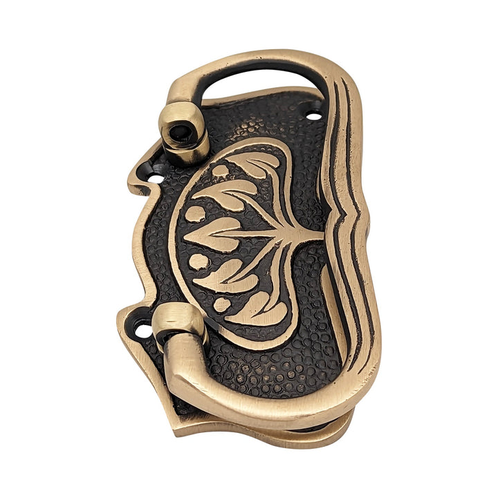 3 3/4 Inch Tree of Life Leaf Pattern Solid Brass Drawer Pull COPPER MOUNTAIN HARDWARE