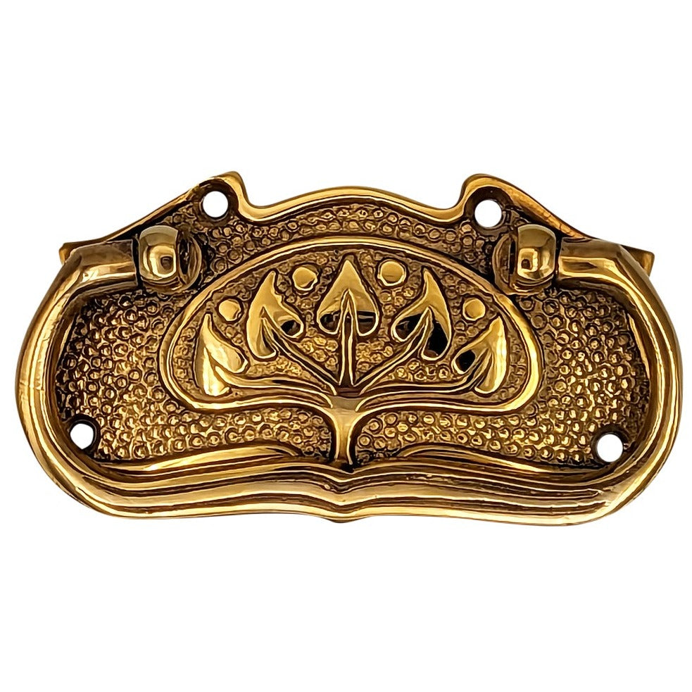 3 3/4 Inch Tree of Life Leaf Pattern Solid Brass Drawer Pull COPPER MOUNTAIN HARDWARE