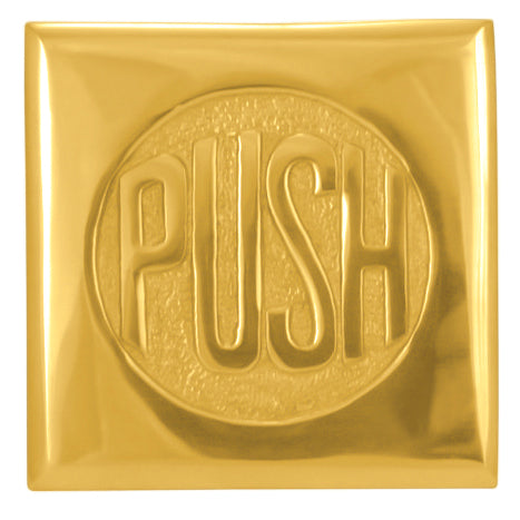 2 3/4 Inch Brass Classic American "PUSH" Plate