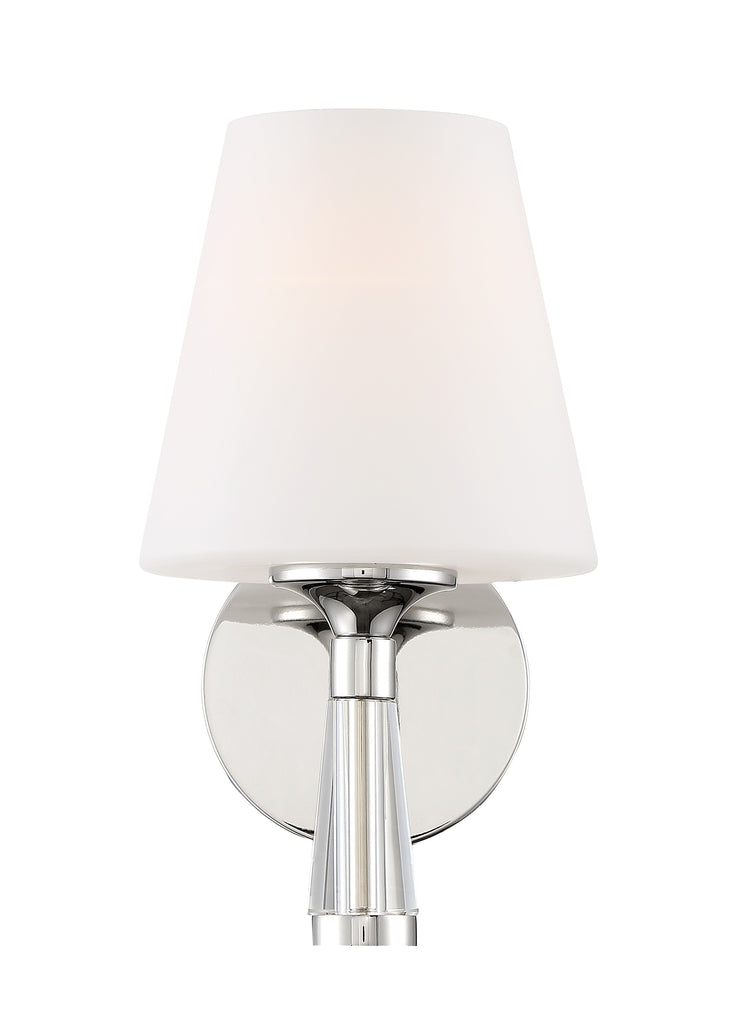 Ramsey 1 Light Polished Nickel Sconce Crystorama