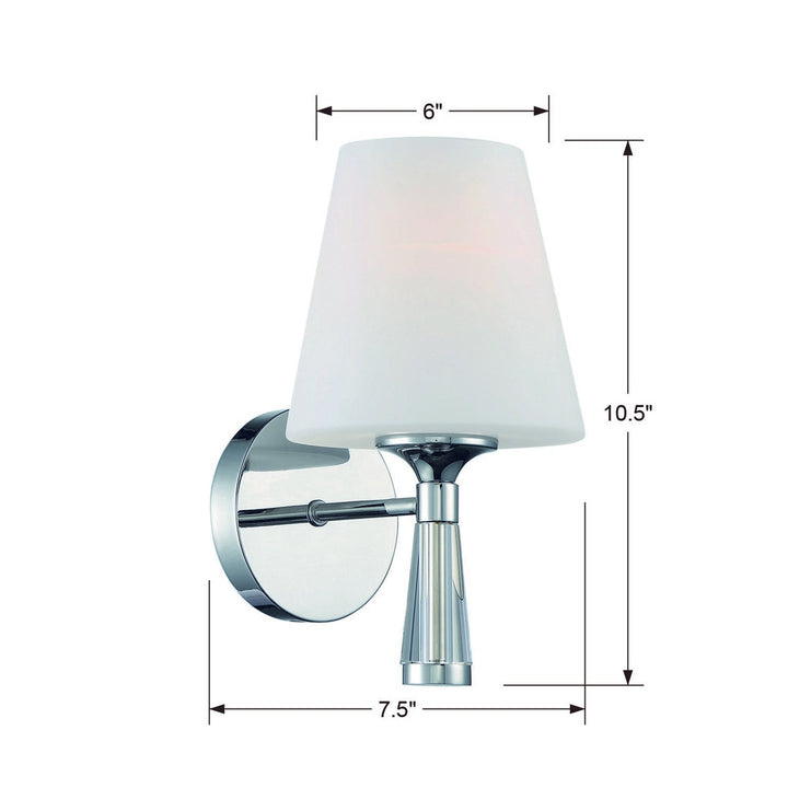 Ramsey 1 Light Polished Nickel Sconce Crystorama