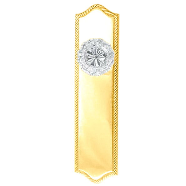 Arched Georgian Roped Backplate Door Set with Fluted Crystal Door Knobs (Several Finishes Available)