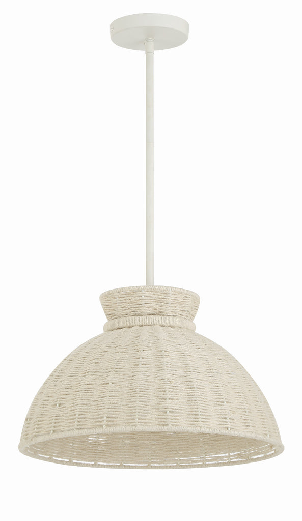 Reese 1 Light Matte White Pendant Crystorama