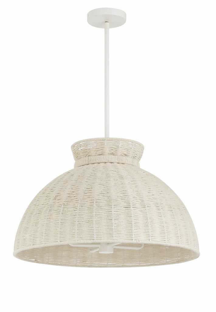 Reese 4 Light Matte White Chandelier Crystorama