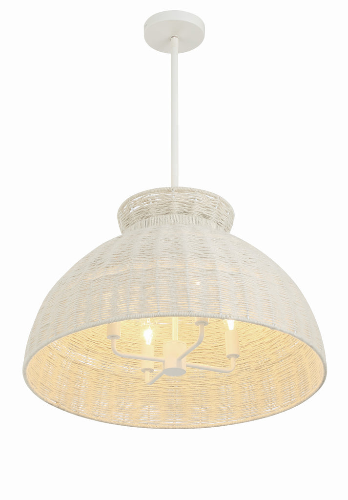 Reese 4 Light Matte White Chandelier Crystorama