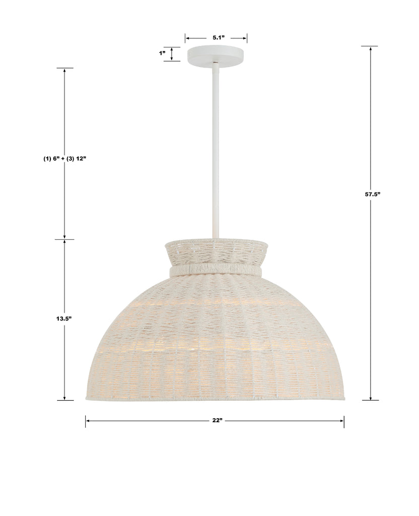 Reese 4 Light Matte White Chandelier Crystorama