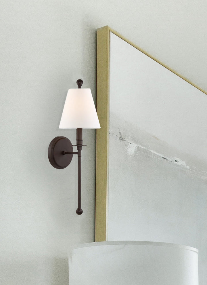 Riverdale 1 Light Dark Bronze Sconce Crystorama