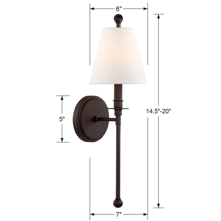 Riverdale 1 Light Dark Bronze Sconce Crystorama