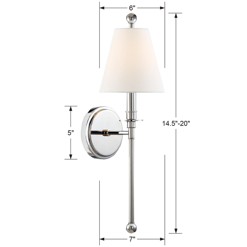 Riverdale 1 Light Polished Nickel Sconce Crystorama