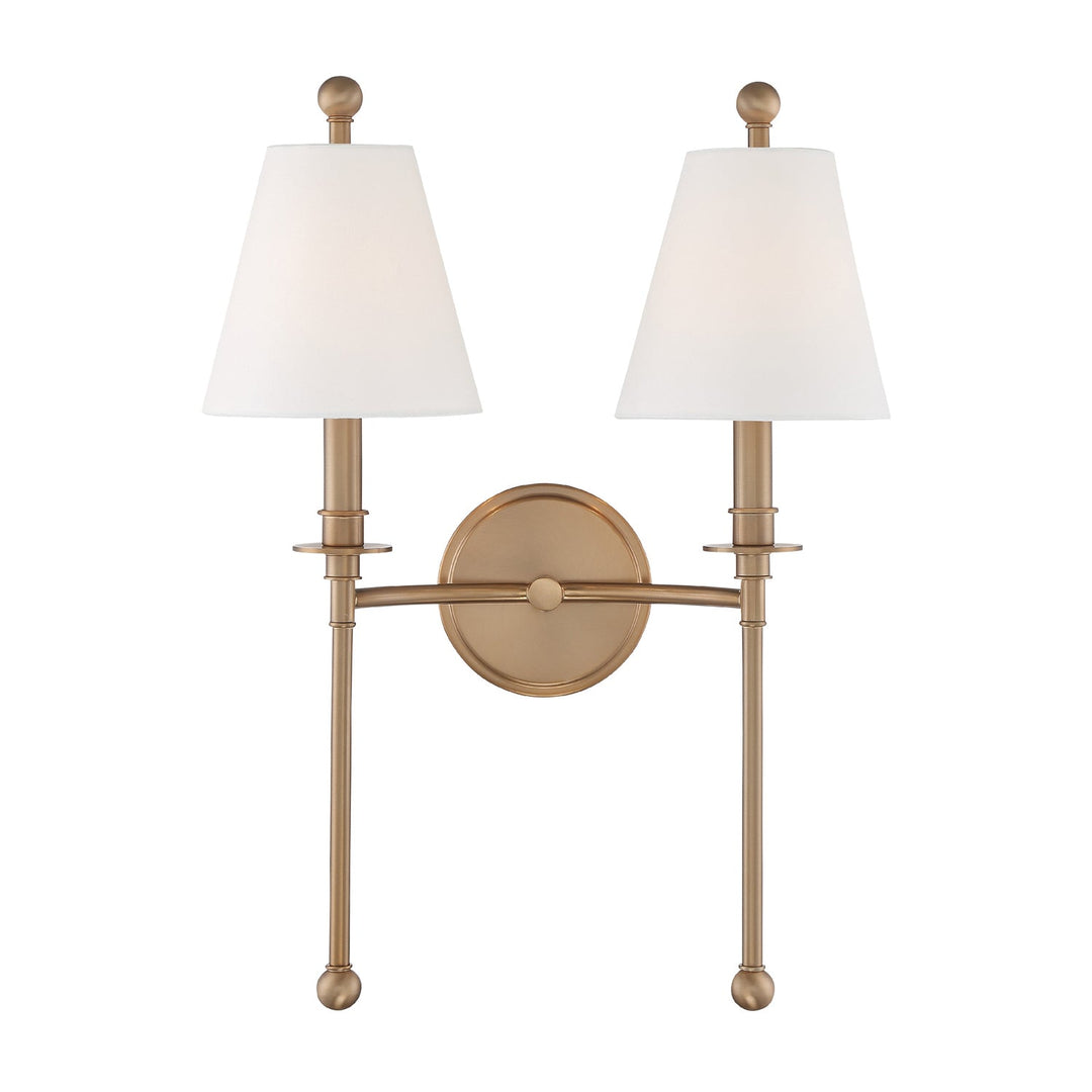 Riverdale 2 Light Aged Brass Sconce Crystorama