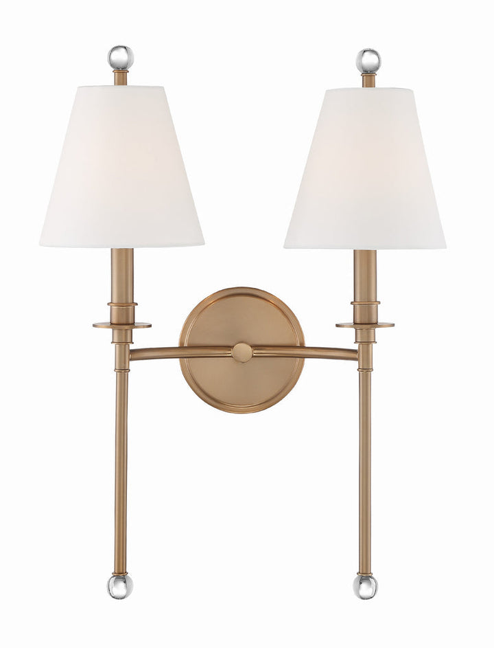 Riverdale 2 Light Aged Brass Sconce Crystorama