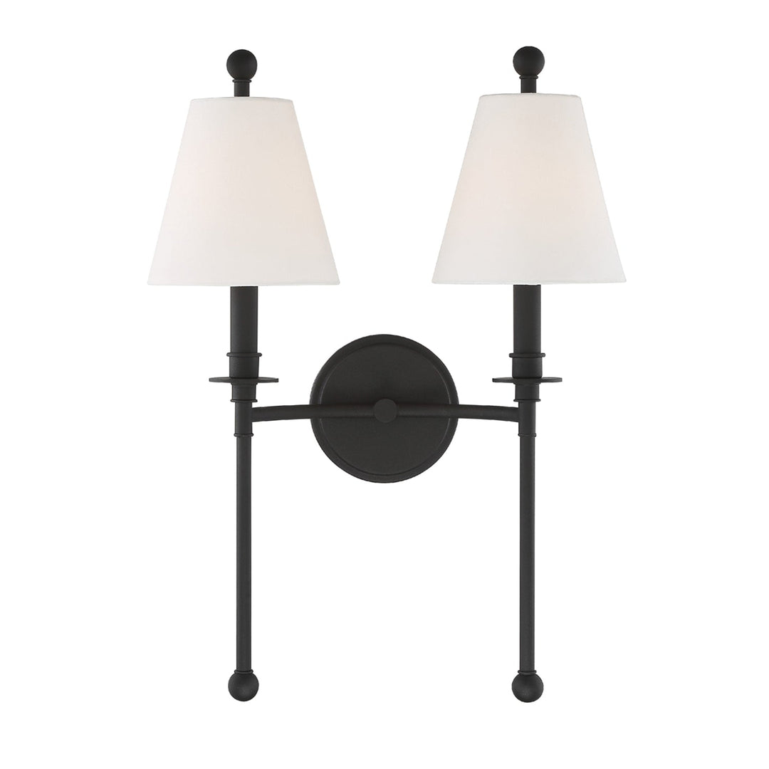 Riverdale 2 Light Black Forged Sconce Crystorama