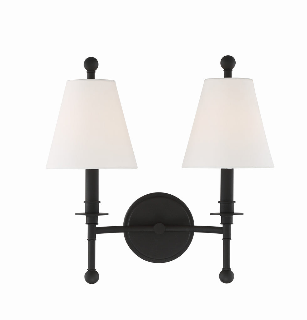 Riverdale 2 Light Black Forged Sconce Crystorama