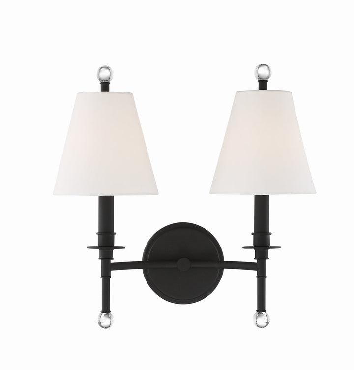 Riverdale 2 Light Black Forged Sconce Crystorama