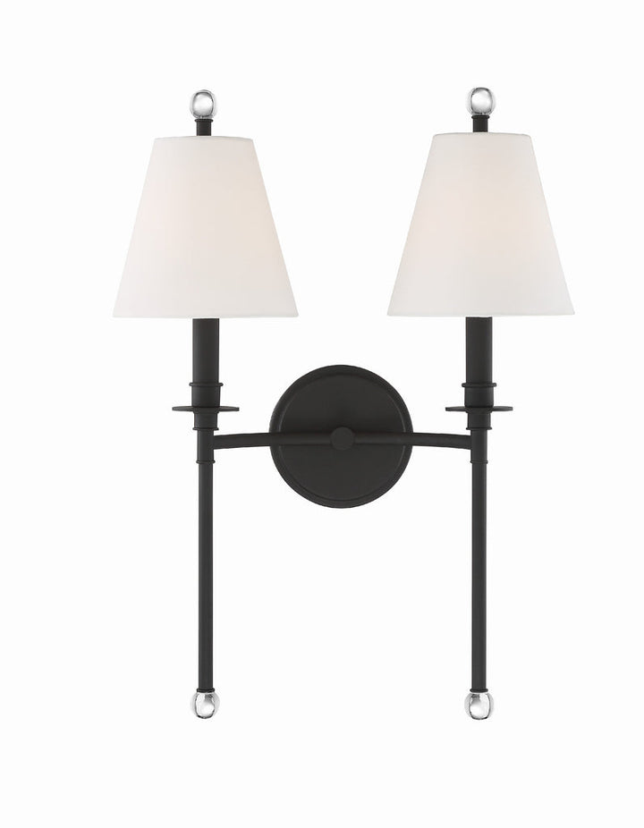 Riverdale 2 Light Black Forged Sconce Crystorama