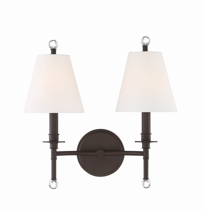 Riverdale 2 Light Dark Bronze Sconce Crystorama