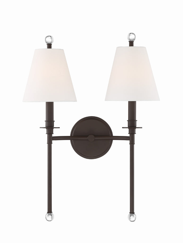 Riverdale 2 Light Dark Bronze Sconce Crystorama