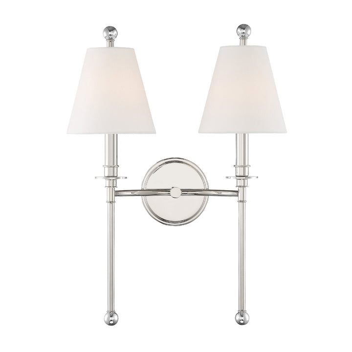 Riverdale 2 Light Polished Nickel Sconce Crystorama