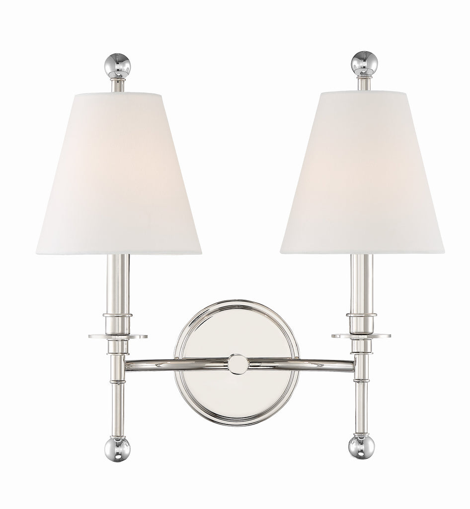 Riverdale 2 Light Polished Nickel Sconce Crystorama