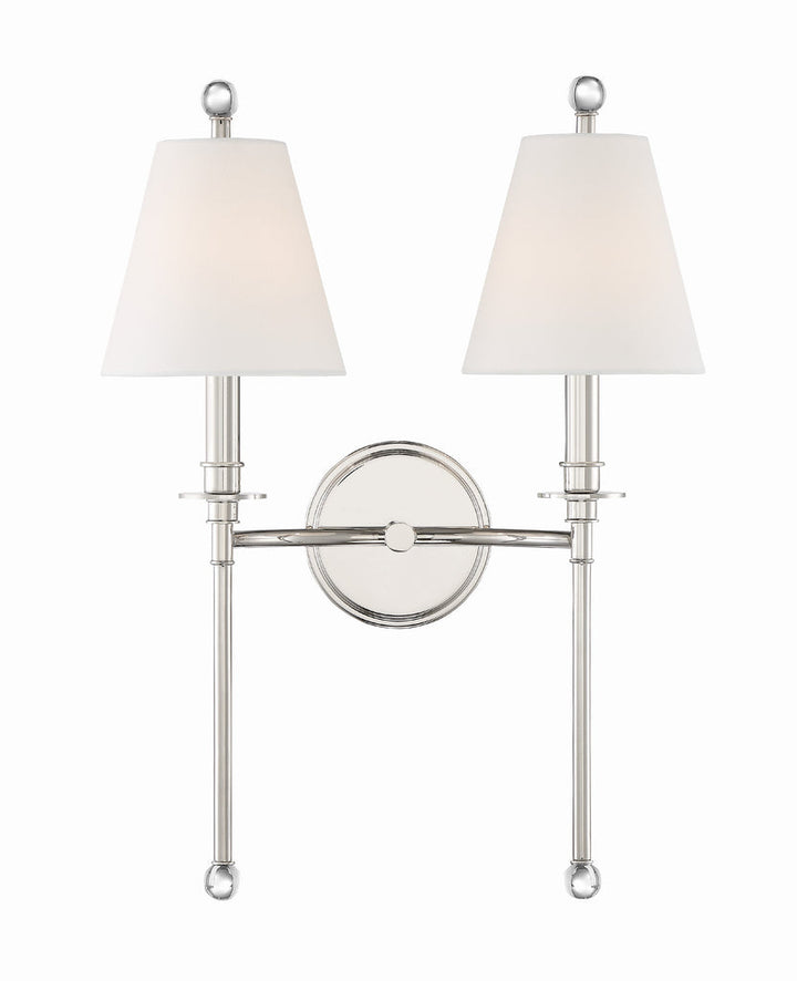 Riverdale 2 Light Polished Nickel Sconce Crystorama