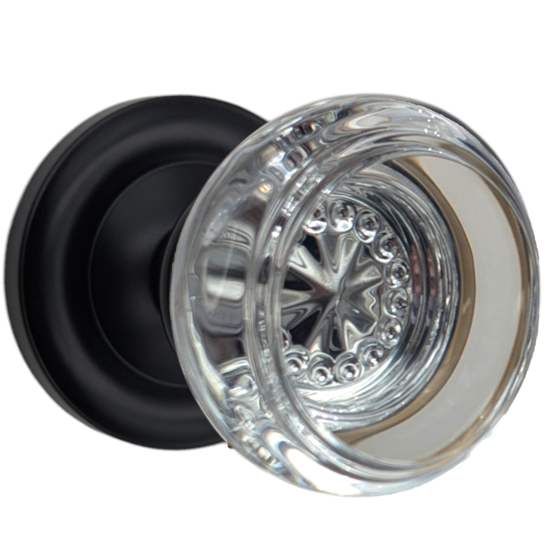 Magnifique Classic Door Set with Round Crystal Knobs (Several Finishes Available)