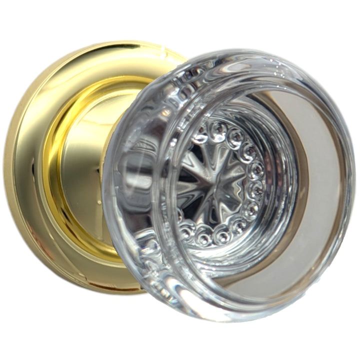 Magnifique Classic Door Set with Round Crystal Knobs (Several Finishes Available)