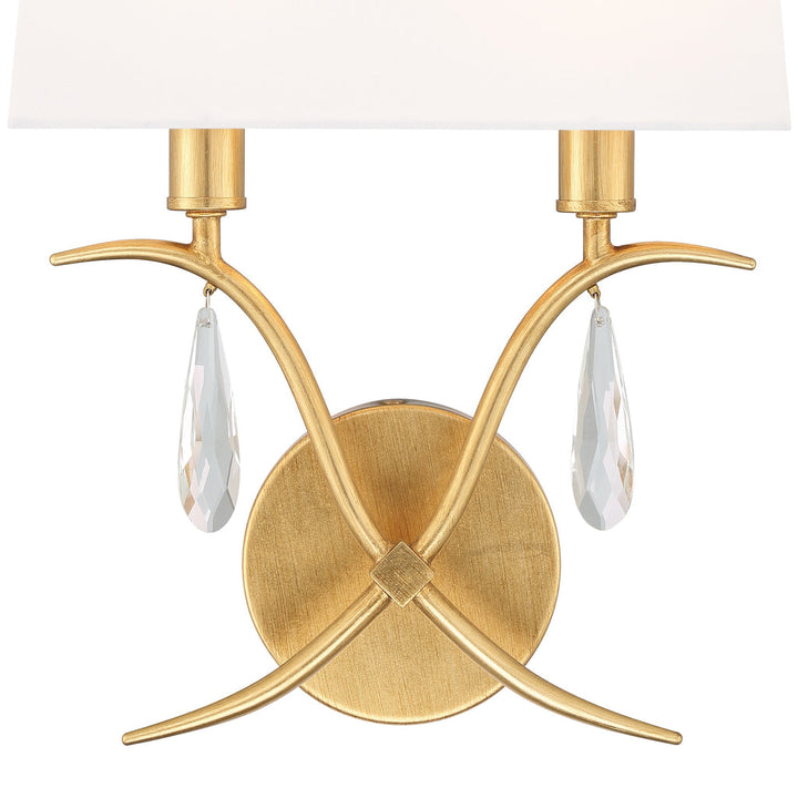 Rollins 2 Light Antique Gold Sconce Crystorama