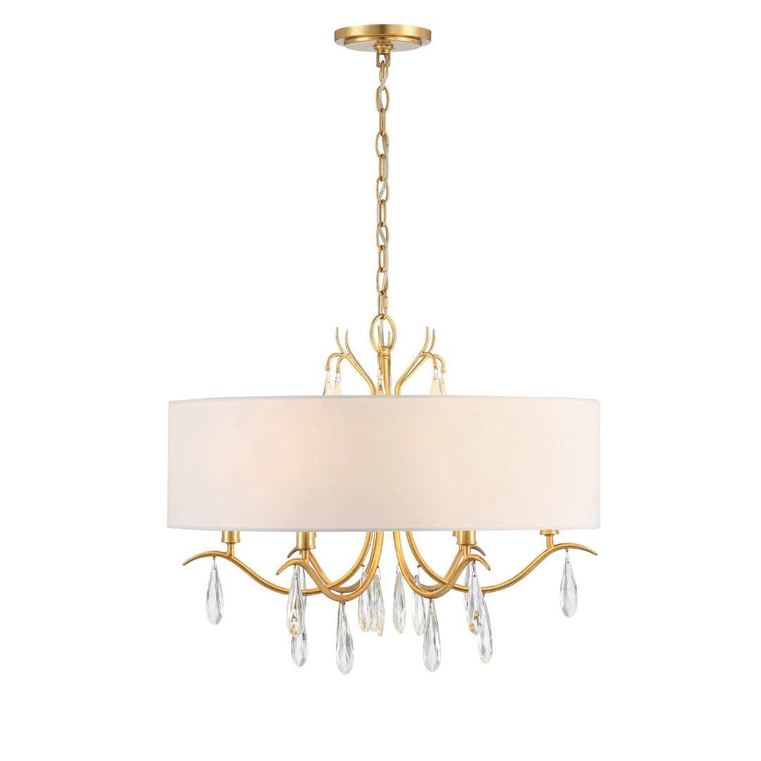 Rollins 6 Light Antique Gold Chandelier Crystorama