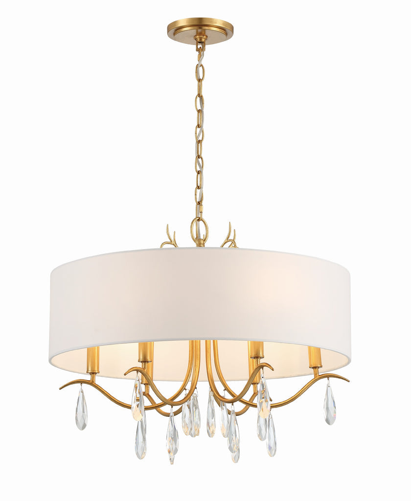 Rollins 6 Light Antique Gold Chandelier Crystorama