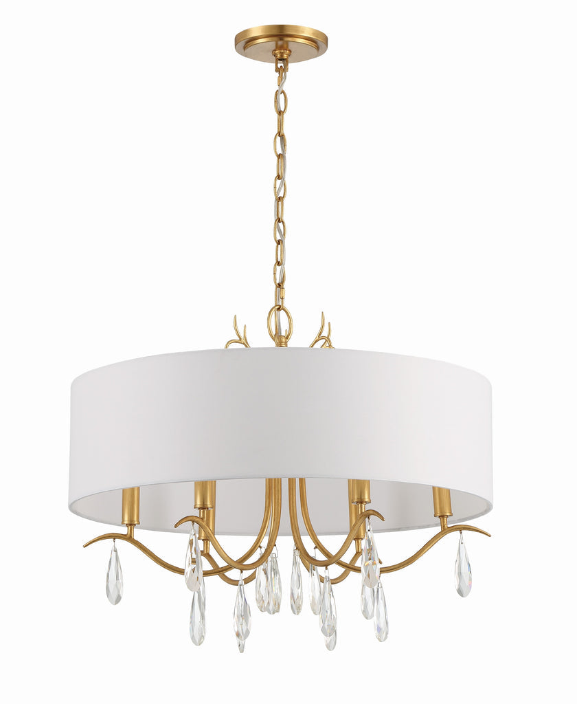 Rollins 6 Light Antique Gold Chandelier Crystorama