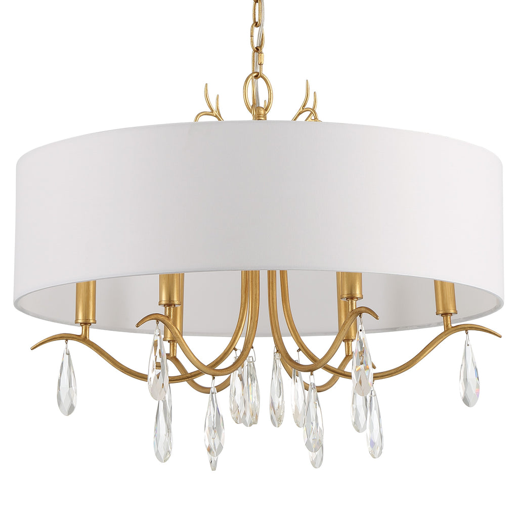 Rollins 6 Light Antique Gold Chandelier Crystorama