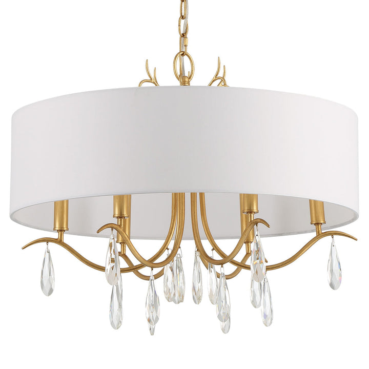 Rollins 6 Light Antique Gold Chandelier Crystorama