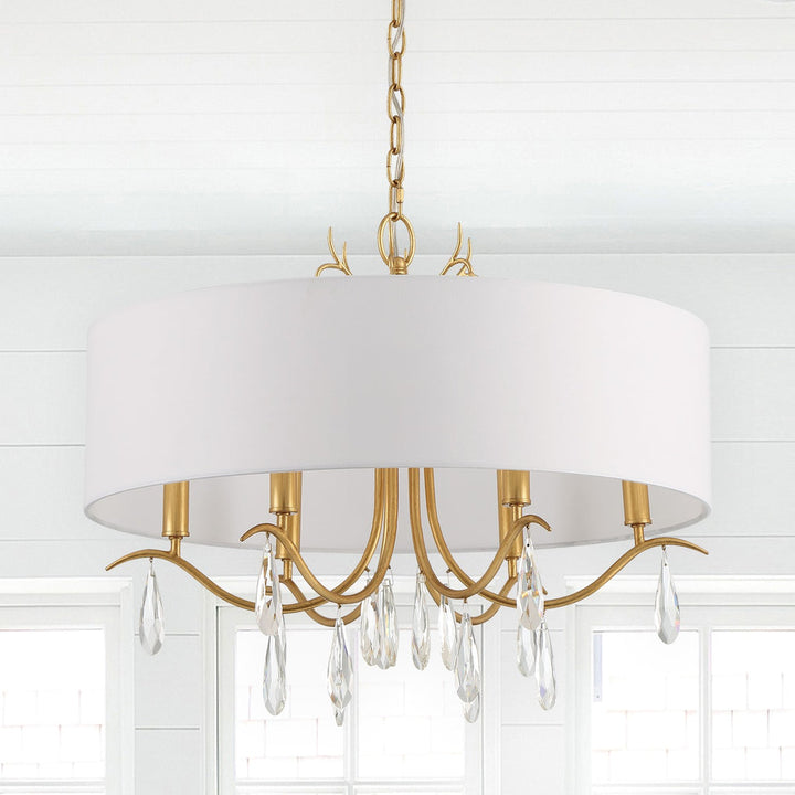 Rollins 6 Light Antique Gold Chandelier Crystorama